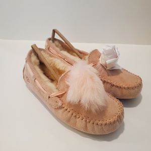 UGG Dakota Pom Pom Pink Slippers Moccasins